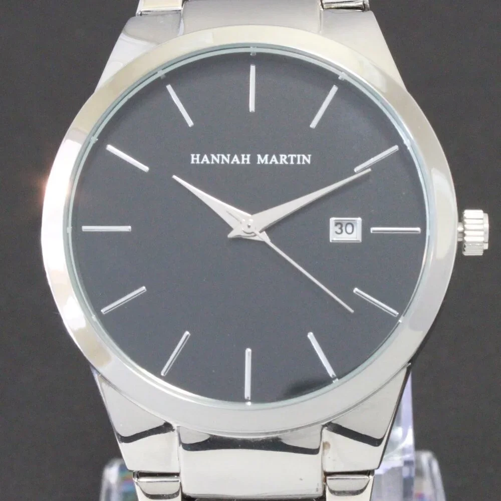 Men's Minimalist Quartz Watch Integrated Bracelet Silver-tone 40mm